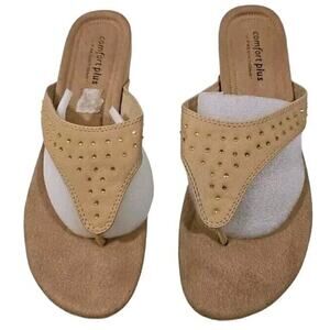 Comfort Plus ~Woman Size 11~ Beige Shoes by Predictions Thongs